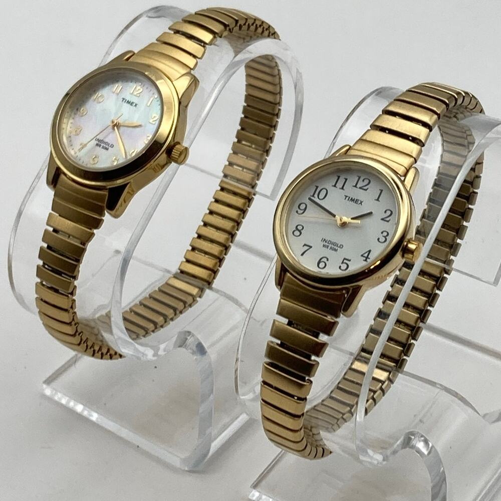 Two Timex Indiglo Women's Watches 25mm - Fresh Batteries - Expandable WR - Picture 2 of 15